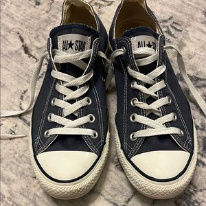 Converse Unisex Navy and White Low Top Canvas Sneakers